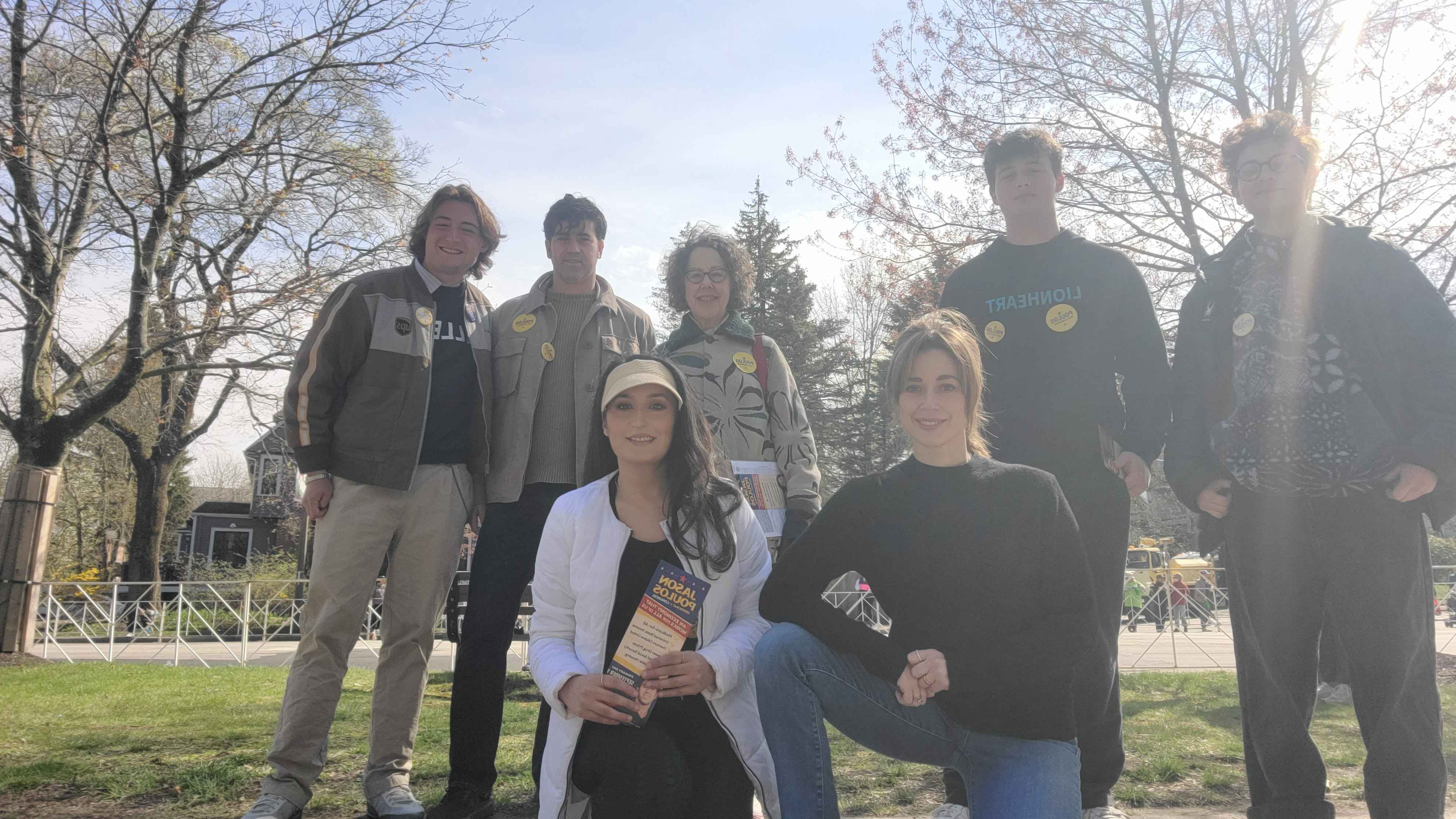 Jason Poulos with campaign volunteers