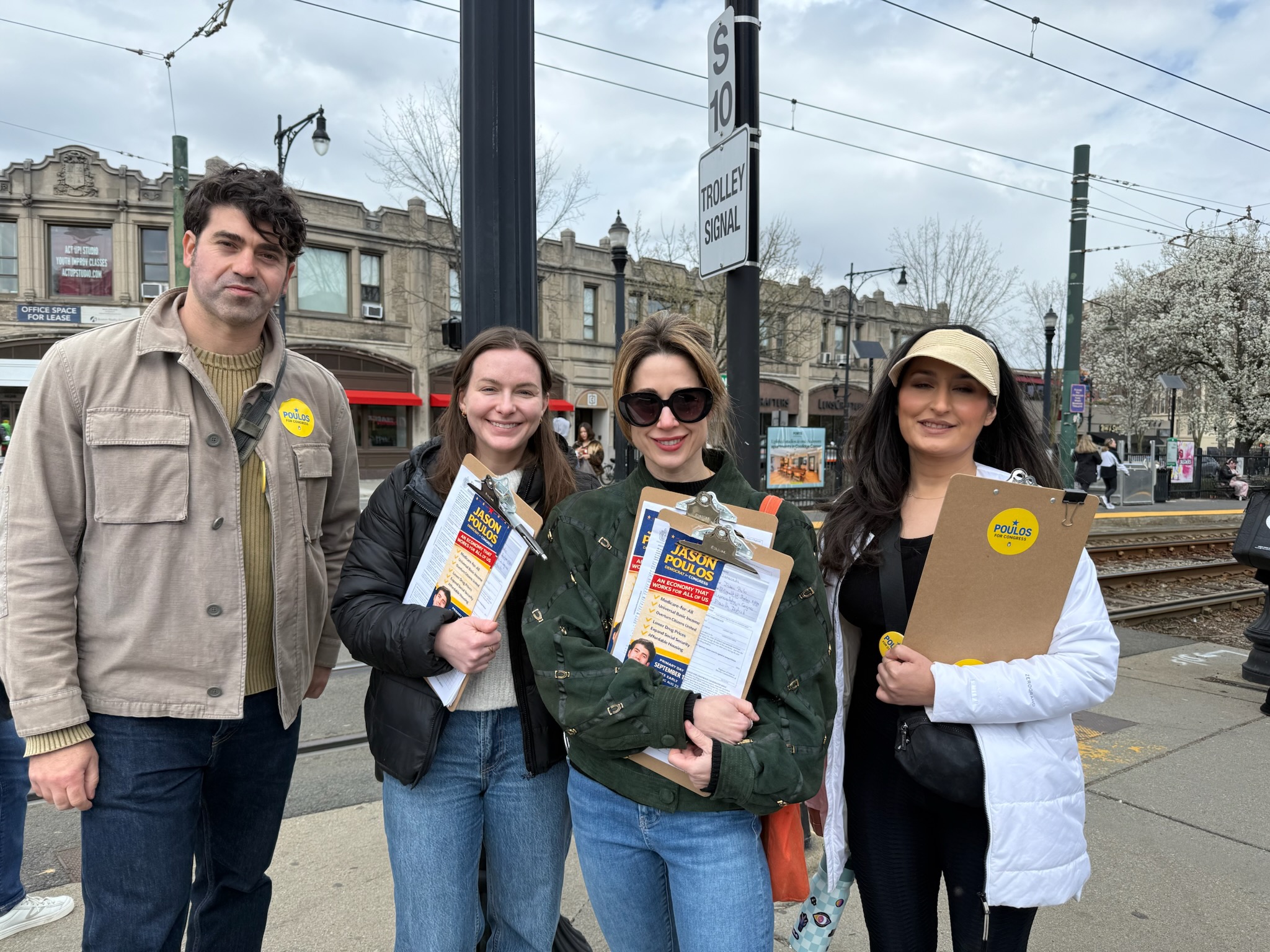 Jason Poulos with campaign volunteers