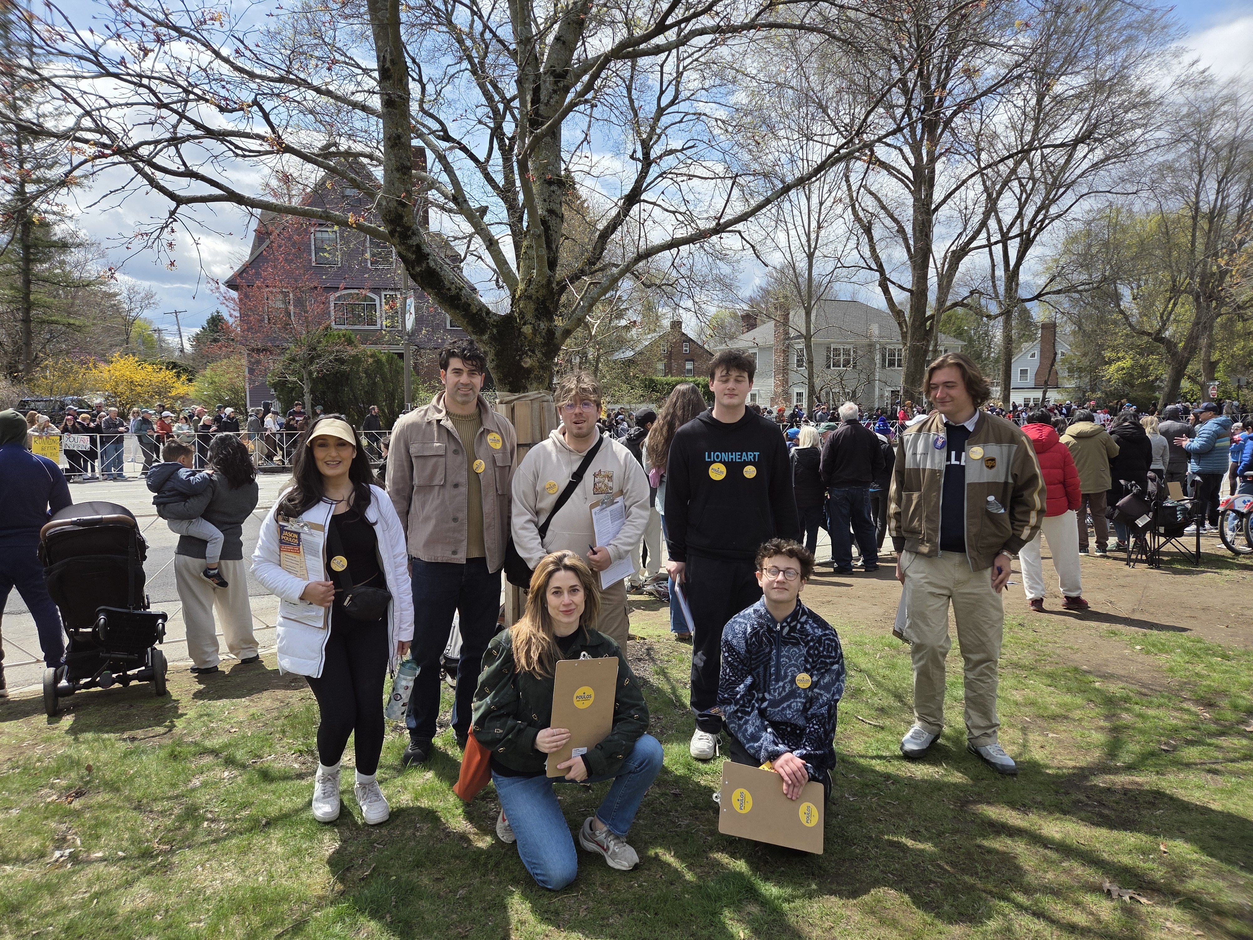 Jason Poulos with campaign volunteers