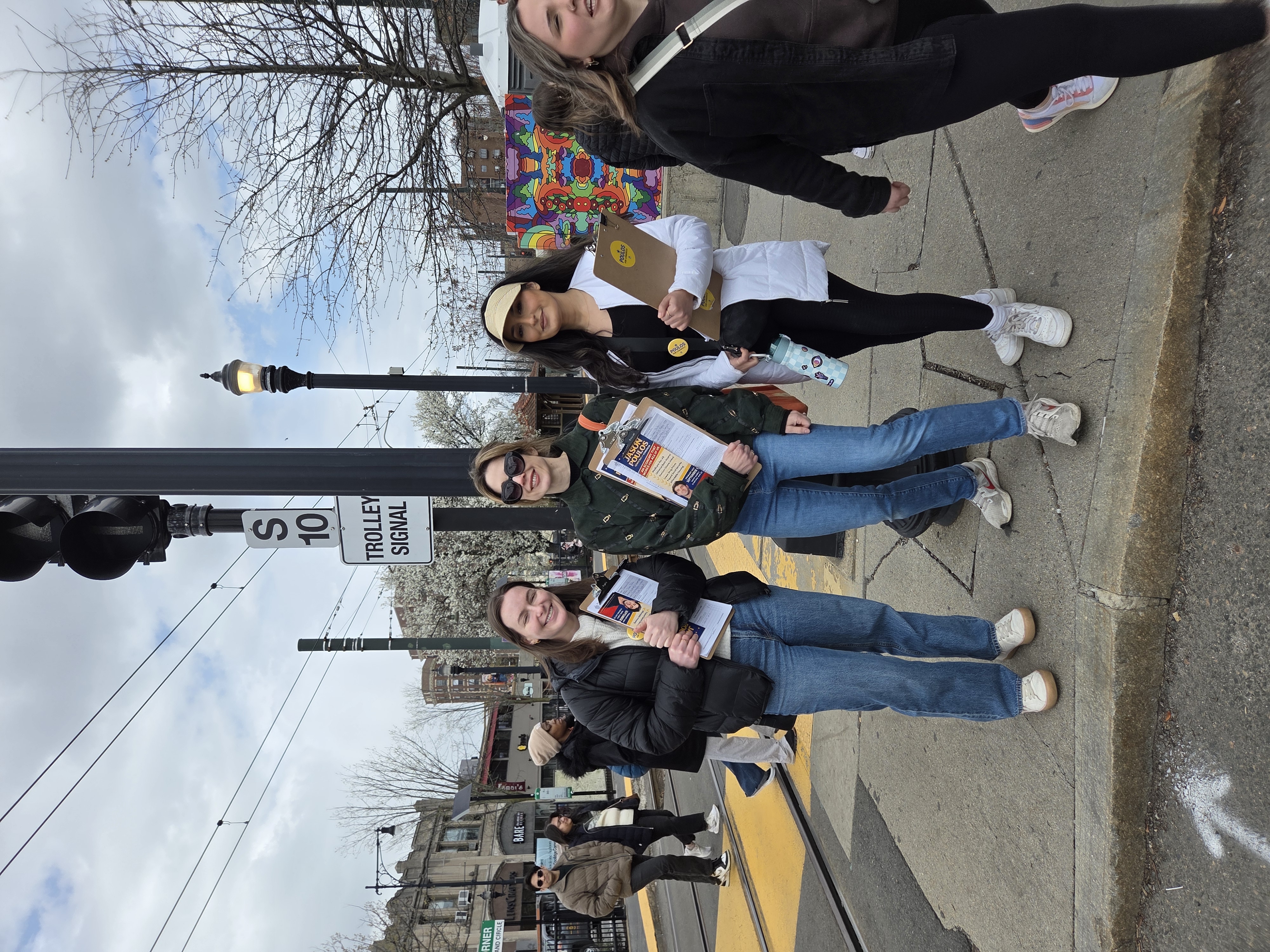 Jason Poulos with campaign volunteers